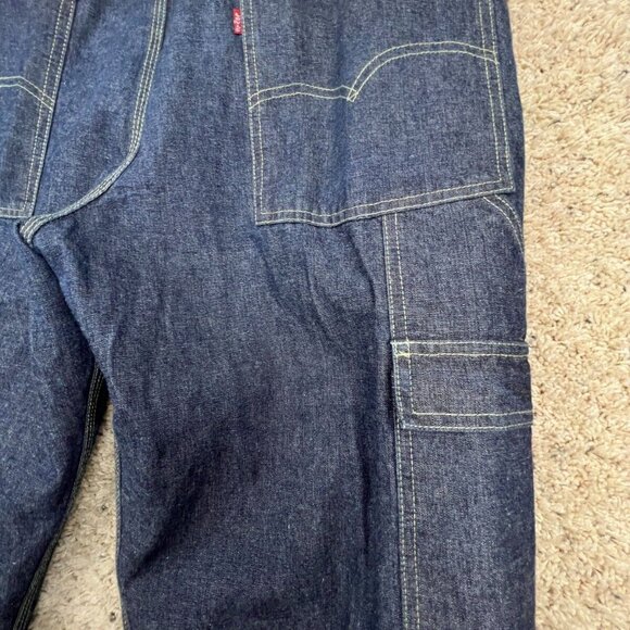 Levis Denim Jeans Mens 36x30 Gray Dark Blue Straight Leg Casual Work Jeans Tools - Picture 8 of 9